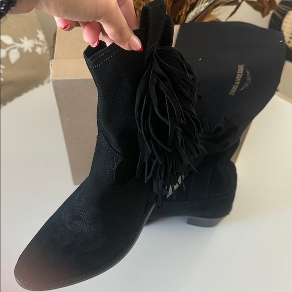 ZADIG & VOLTAIRE Pilar High Suede Leather Ankle Boots - Picture 9 of 10